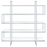Elmer 63-inch 5-shelf Bookshelf Clear and Chrome - 801304