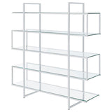 Elmer 63-inch 5-shelf Bookshelf Clear and Chrome - 801304