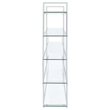 Elmer 63-inch 5-shelf Bookshelf Clear and Chrome - 801304