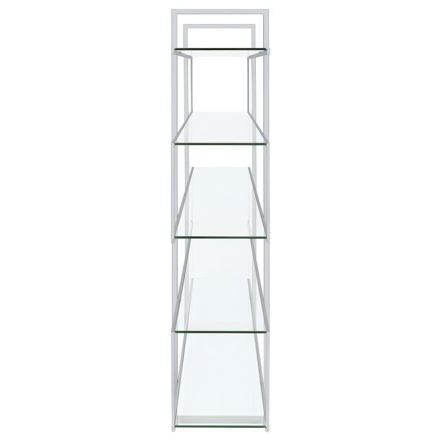 Elmer 63-inch 5-shelf Bookshelf Clear and Chrome - 801304