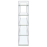 Elmer 63-inch 5-shelf Bookshelf Clear and Chrome - 801304