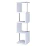 Baxter 67-inch 4-shelf Bookshelf White and Chrome - 801418