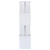 Baxter 67-inch 4-shelf Bookshelf White and Chrome - 801418