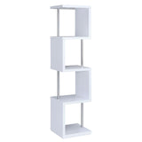 Baxter 67-inch 4-shelf Bookshelf White and Chrome - 801418