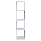 Baxter 67-inch 4-shelf Bookshelf White and Chrome - 801418