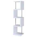 Baxter 67-inch 4-shelf Bookshelf White and Chrome - 801418