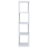 Baxter 67-inch 4-shelf Bookshelf White and Chrome - 801418