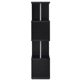 Baxter 67-inch 4-shelf Bookshelf Black and Chrome - 801419