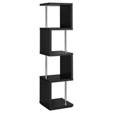 Baxter 67-inch 4-shelf Bookshelf Black and Chrome - 801419