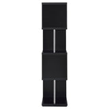Baxter 67-inch 4-shelf Bookshelf Black and Chrome - 801419