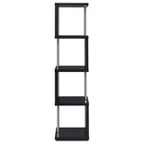 Baxter 67-inch 4-shelf Bookshelf Black and Chrome - 801419