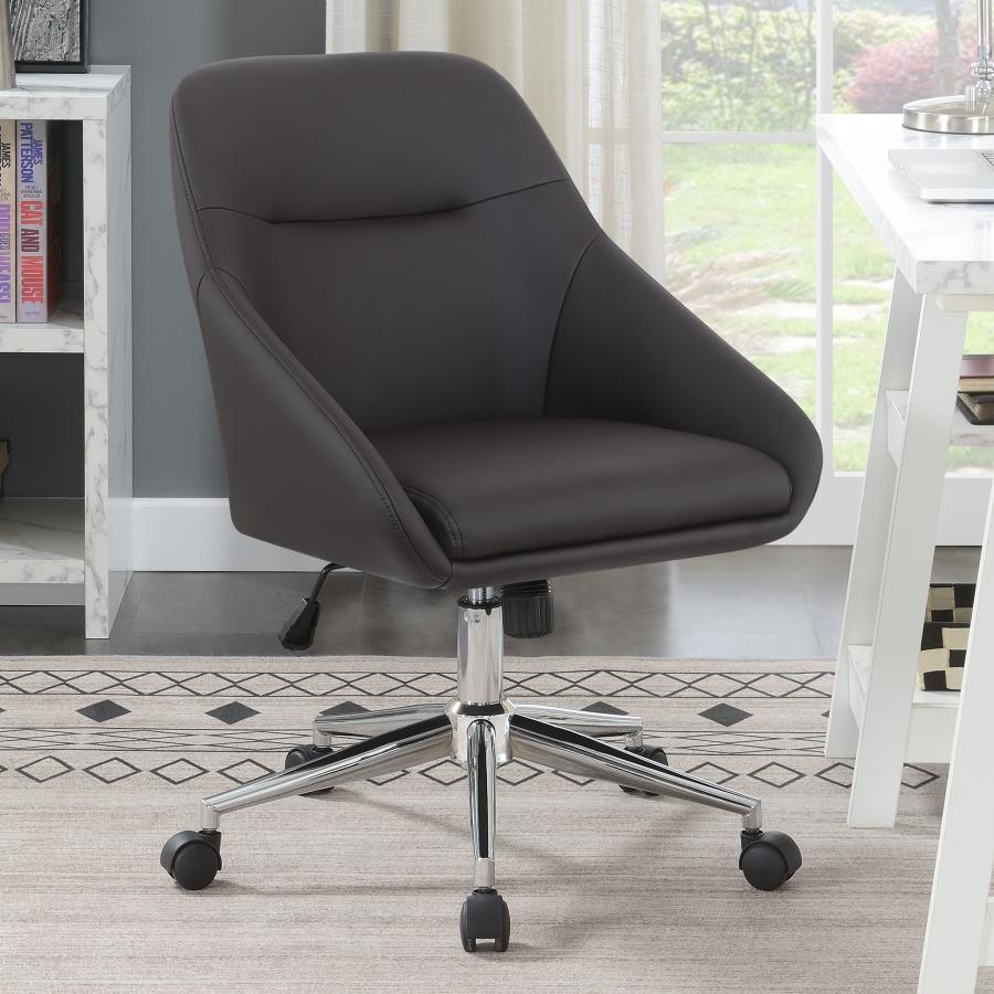 Jackman Upholstered Adjustable Home Office Desk Chair Brown - 801426