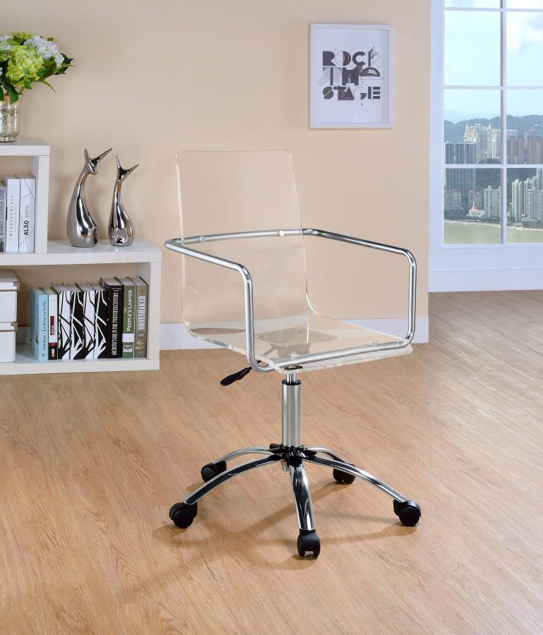 Amaturo Acrylic Adjustable Home Office Desk Chair Clear - 801436