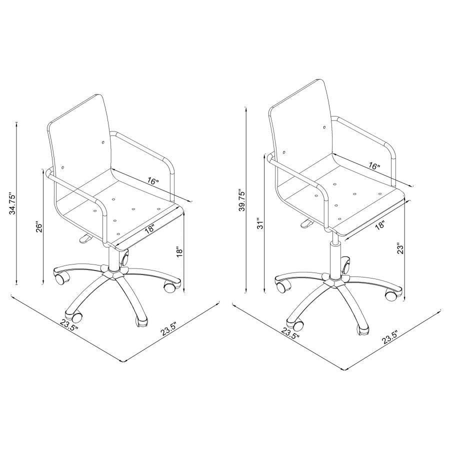 Amaturo Acrylic Adjustable Home Office Desk Chair Clear - 801436