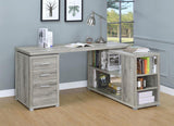 Yvette 60-inch 3-drawer L-Shape Computer Desk Grey Driftwood - 801516