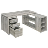 Yvette 60-inch 3-drawer L-Shape Computer Desk Grey Driftwood - 801516