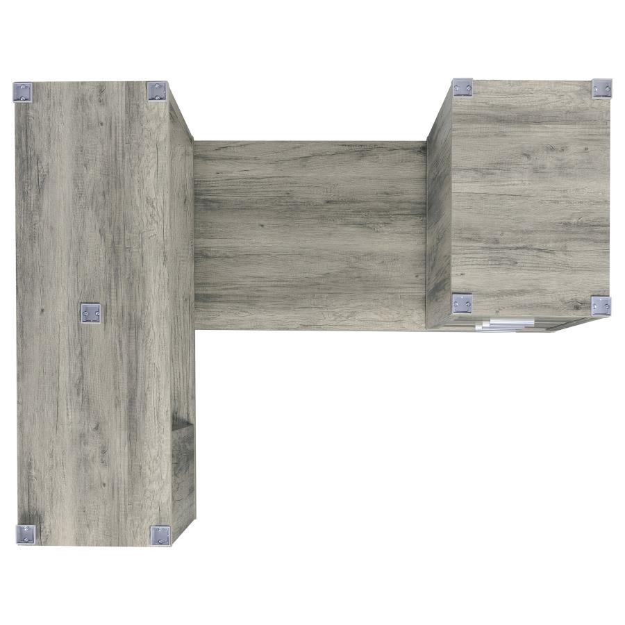 Yvette 60-inch 3-drawer L-Shape Computer Desk Grey Driftwood - 801516