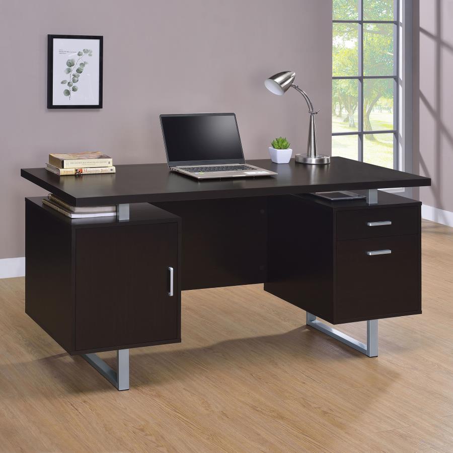 Lawtey 60-inch 2-drawer Office Computer Desk Cappuccino - 801521
