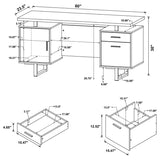 Lawtey 60-inch 2-drawer Office Computer Desk Cappuccino - 801521