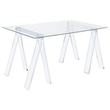 Amaturo 59-inch Glass Top Acrylic Writing Desk Clear - 801535