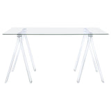 Amaturo 59-inch Glass Top Acrylic Writing Desk Clear - 801535
