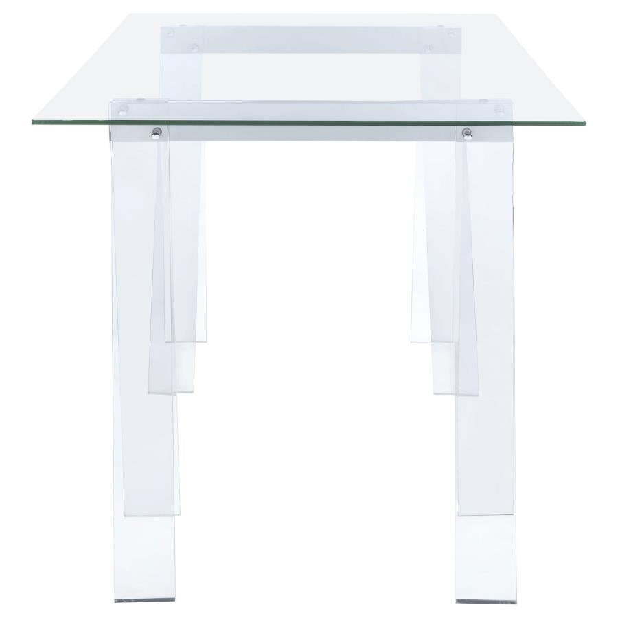 Amaturo 59-inch Glass Top Acrylic Writing Desk Clear - 801535