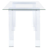 Amaturo 59-inch Glass Top Acrylic Writing Desk Clear - 801535
