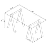 Amaturo 59-inch Glass Top Acrylic Writing Desk Clear - 801535