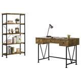 Analiese 2-piece Computer Desk Bookcase Set Rustic Nutmeg - 801541-S2