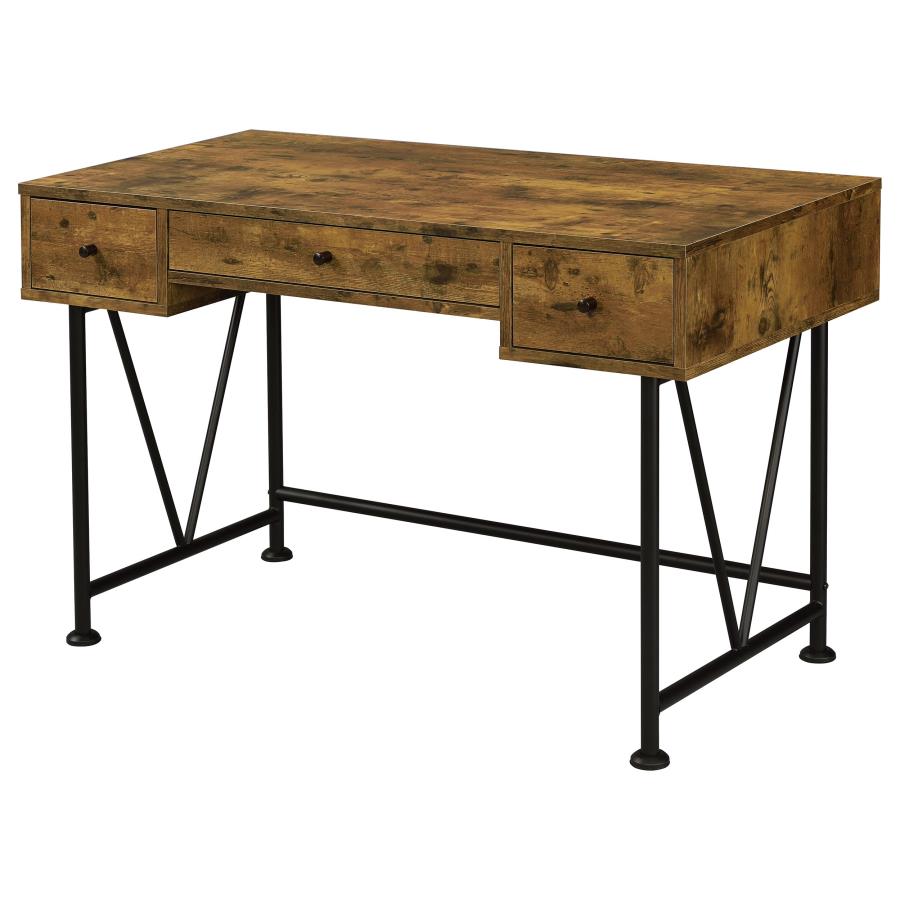 Analiese 47-inch 3-drawer Writing Desk Rustic Nutmeg - 801541