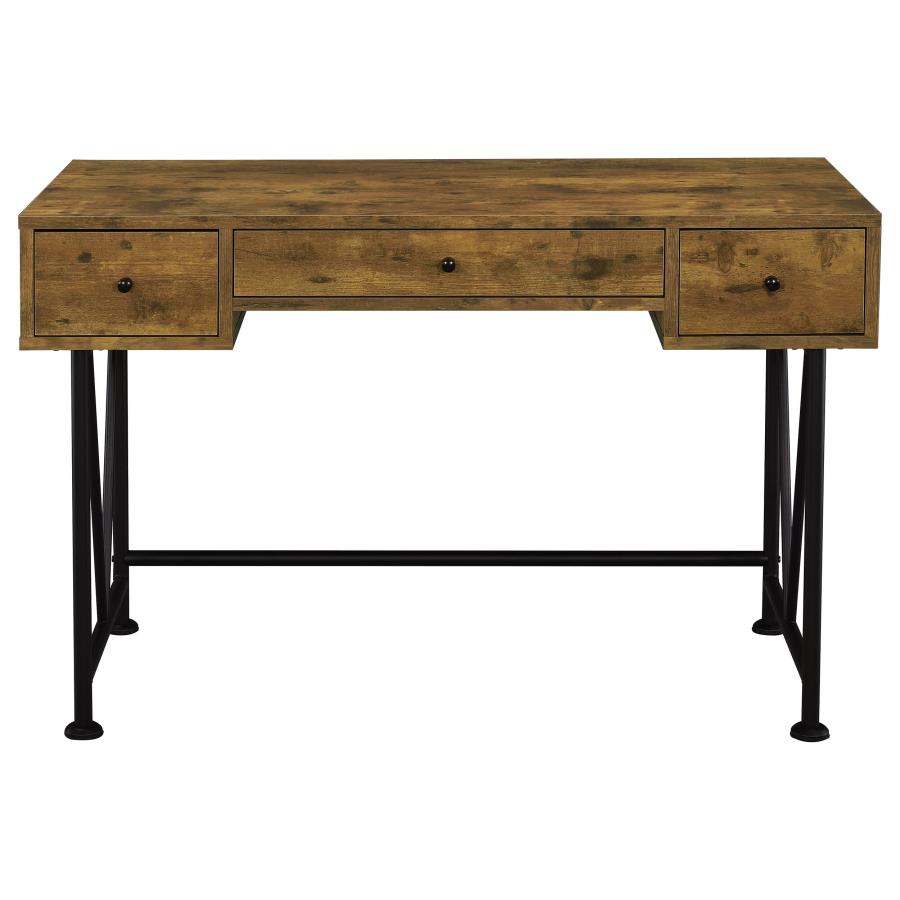 Analiese 47-inch 3-drawer Writing Desk Rustic Nutmeg - 801541