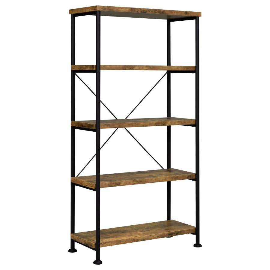 Analiese 63-inch 4-shelf Bookshelf Rustic Nutmeg - 801542