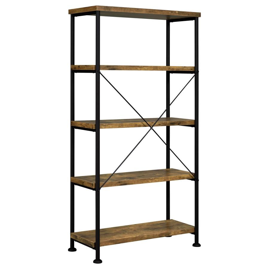 Analiese 63-inch 4-shelf Bookshelf Rustic Nutmeg - 801542
