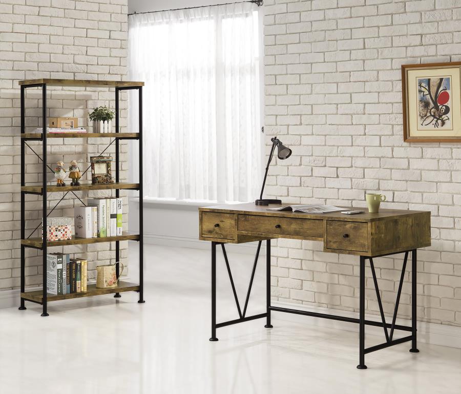 Analiese 63-inch 4-shelf Bookshelf Rustic Nutmeg - 801542