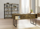 Analiese 63-inch 4-shelf Double Bookshelf Rustic Nutmeg - 801543