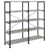 Analiese 63-inch 4-shelf Double Bookshelf Grey Driftwood - 801544