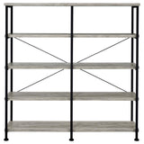 Analiese 63-inch 4-shelf Double Bookshelf Grey Driftwood - 801544