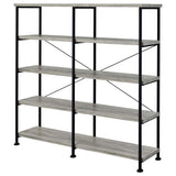 Analiese 63-inch 4-shelf Double Bookshelf Grey Driftwood - 801544