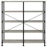 Analiese 63-inch 4-shelf Double Bookshelf Grey Driftwood - 801544
