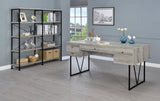 Analiese 63-inch 4-shelf Double Bookshelf Grey Driftwood - 801544
