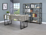 Analiese 63-inch 4-shelf Double Bookshelf Grey Driftwood - 801544