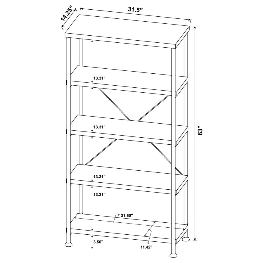 Analiese 63-inch 4-shelf Bookshelf Grey Driftwood - 801546