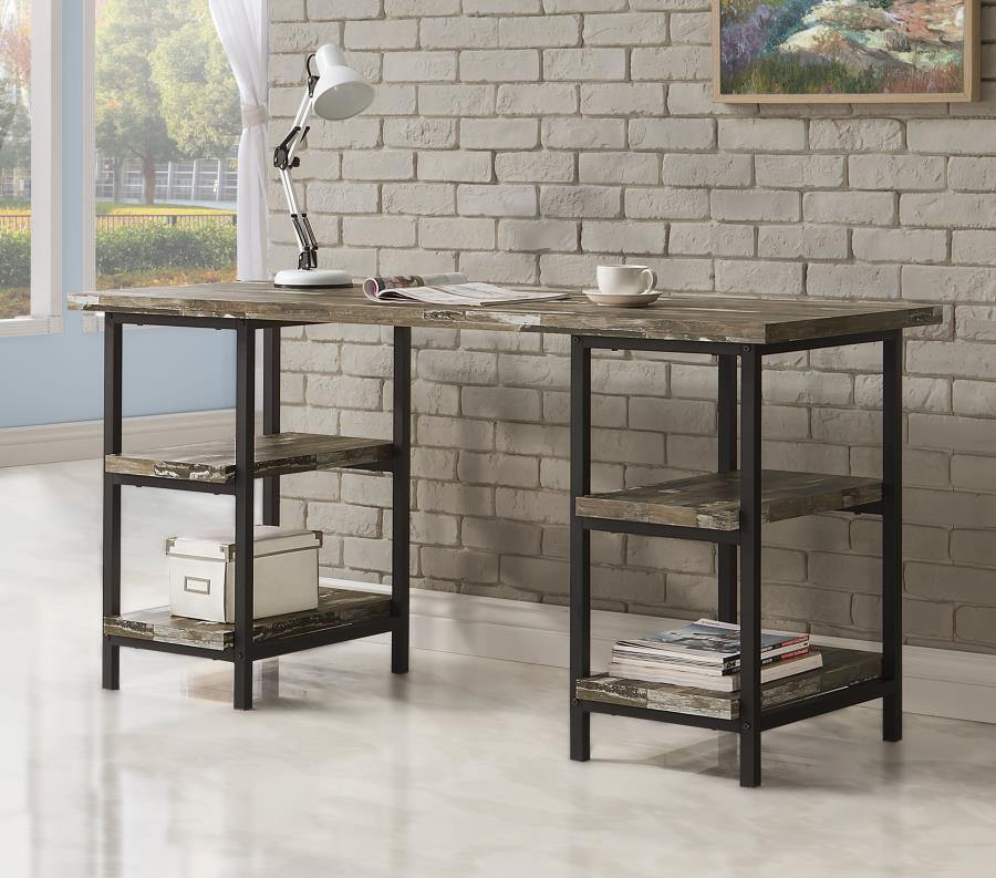 Kemper 59-inch 4-shelf Writing Desk Weathered Brown - 801551