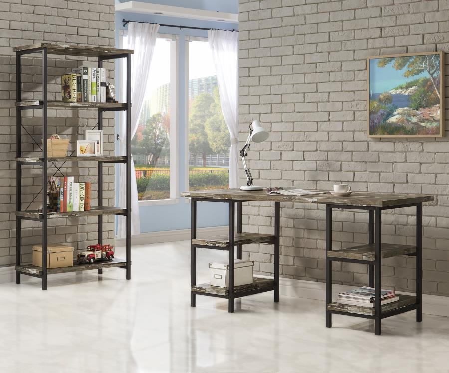 Kemper 59-inch 4-shelf Writing Desk Weathered Brown - 801551