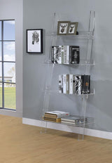 Amaturo 72-inch 4-shelf Acrylic Ladder Bookshelf Clear - 801553