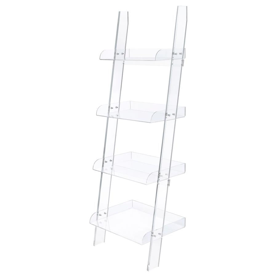 Amaturo 72-inch 4-shelf Acrylic Ladder Bookshelf Clear - 801553