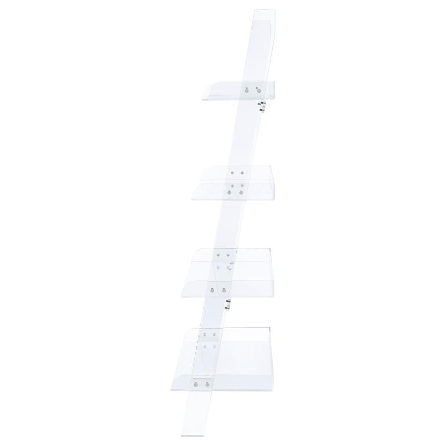 Amaturo 72-inch 4-shelf Acrylic Ladder Bookshelf Clear - 801553