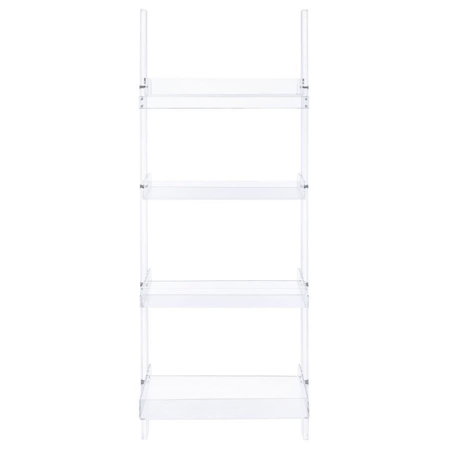 Amaturo 72-inch 4-shelf Acrylic Ladder Bookshelf Clear - 801553