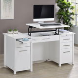 Dylan 60-inch 4-drawer Lift Top Office Desk White High Gloss - 801573