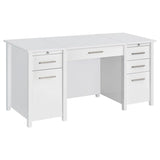 Dylan 60-inch 4-drawer Lift Top Office Desk White High Gloss - 801573